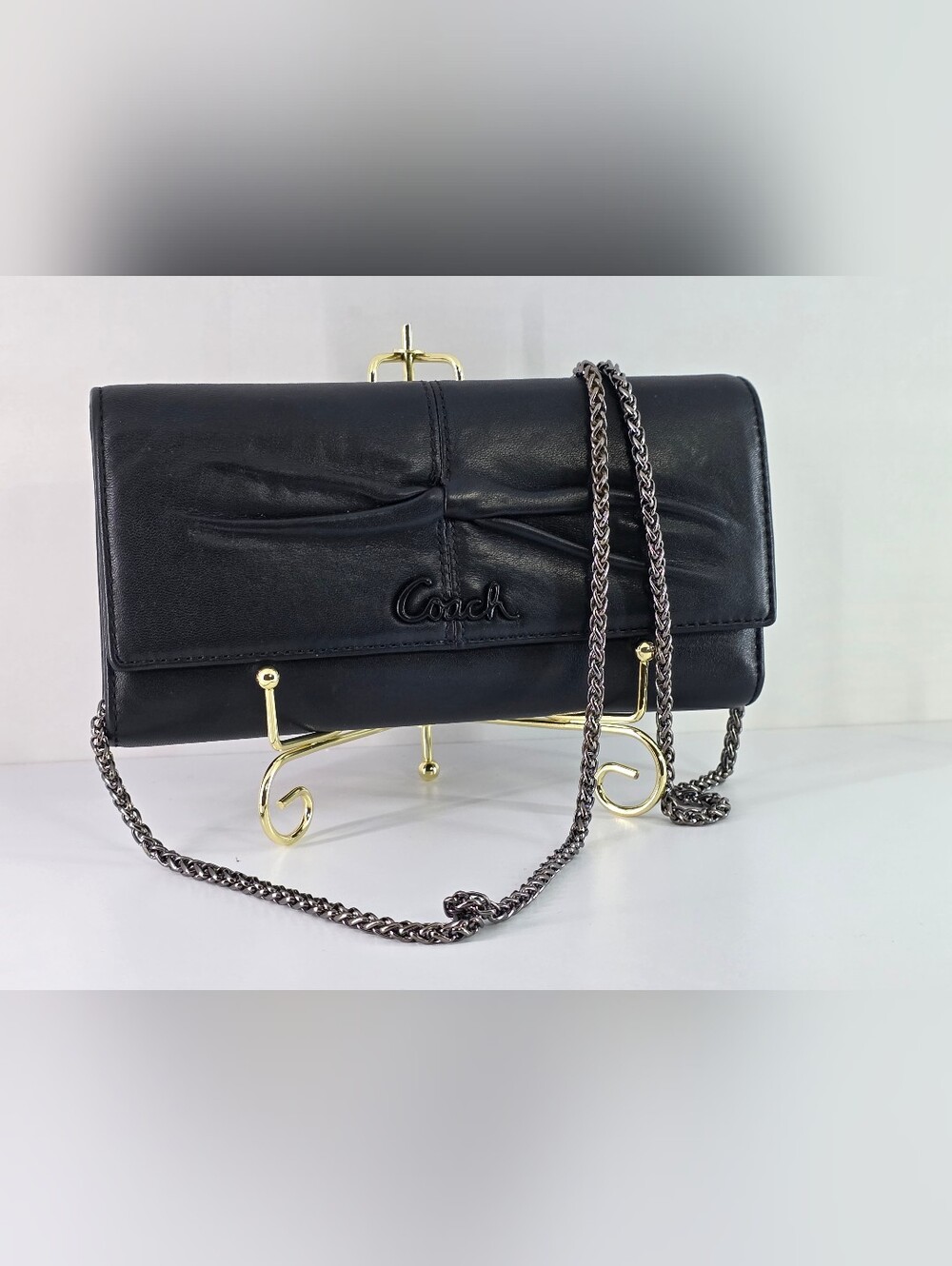 Vintage Coach Soho Pleated Clutch Wallet With Checkbook Holder